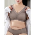 thumbnail image 2 of YOURISS Plus Size Seamless T-Shirt Bra, Wireless Bra, Smoothing U-Back, Semi-Fixed Pads, Full Coverage for Everyday Comfort Light Taupe 2XL, 2 of 7