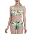thumbnail image 2 of Picia Watercolor Palm Tree Women's High Waisted Bikini Scoop Neck Swimsuit Two Pieces Bathing Suit-, 2 of 8