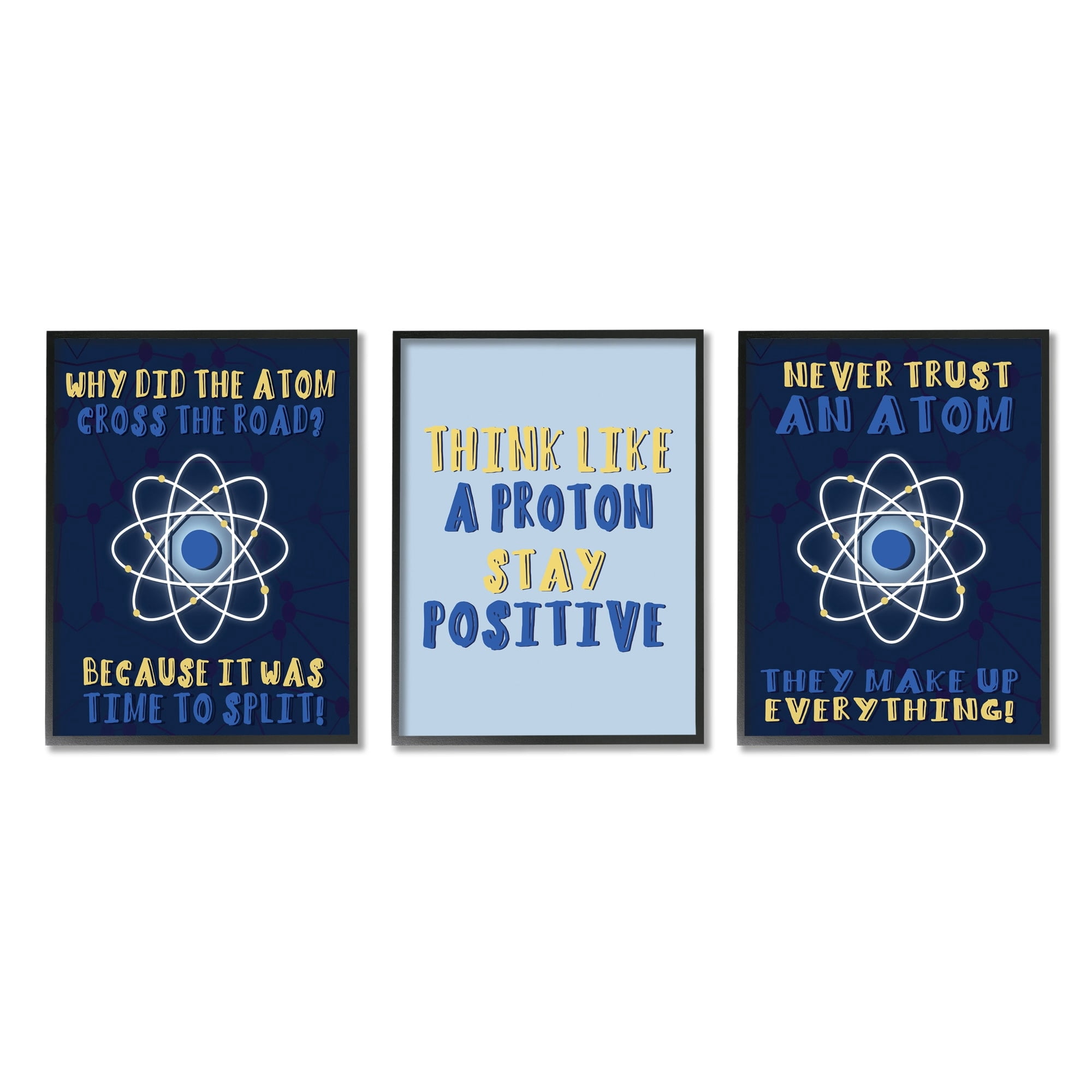 Stupell Indtries Atom Cross The Road Scientific Humor Blue Molecules,24 x 30,Design by Daphne Polselli