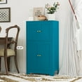 thumbnail image 5 of Blue Bathroom Floor Cabinet, Metal Storage Cabinet with 2 Adjustable Shelves & 4 Doors,Freestanding Sideboard for Dining Room,Living Room, Home Office, 5 of 13