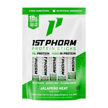 1st Phorm Protein Meat Stick 2oz: 5pk Jalapeno Heat