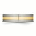 thumbnail image 3 of Titanium 14k Yellow Inlay Flat 6mm Polished Band Ring 10 Size, 3 of 6