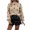 Beige, variant on Pullover Sweaters for Women Drop Shoulder Love Heart Jacquard Lantern Long Sleeve Crew Neck Knit Loose Casual Top Fall Sweaters For Women