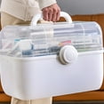thumbnail image 3 of Guardoinrt Pill Case 2-layers First Aid Kit Storage Box Household Plastic Container White large, 3 of 6