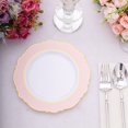 thumbnail image 3 of BalsaCircle Blush White 10 Round 10" Disposable Salad Plastic Plates Blossom Design Party Decorations, 3 of 8
