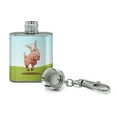 thumbnail image 2 of Happy Lamb on Field Stainless Steel 1oz Mini Flask Key Chain, 2 of 3