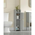 thumbnail image 3 of Small Bathroom Storage Cabinet, Grey Corner Cabinet with Adjustable Shelves and Doors, 3 of 7