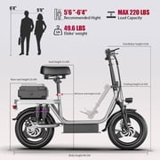 Electric Scooter with Seat, 700W Electric Scooter for Adults&Teens,30 Miles 25mph Foldable Commuter Ebike, Adjustable EScooter with Box