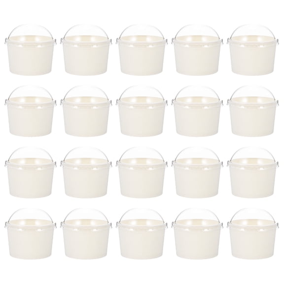 WEAVILUX Food Storage Paper Ice Cream Cups, 50 Sets, Disposable PP Cups for Personal and Party Use