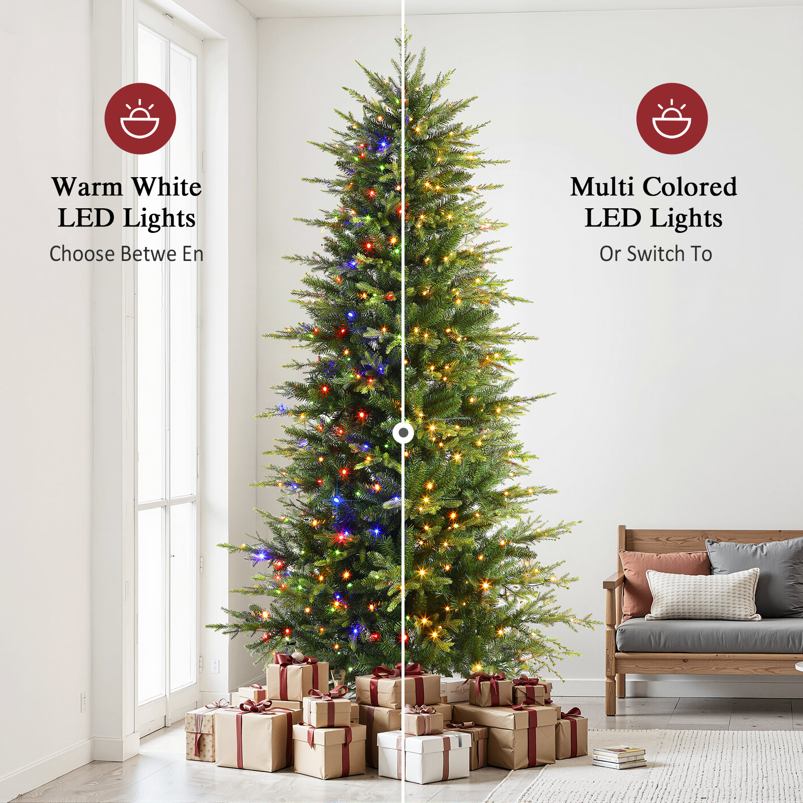 Lolsea 7 Ft Prelit Aspen Noble Fir Artificial Christmas Tree photo 5