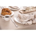 thumbnail image 4 of CC Home Furnishings Neutral Taupe and Gray French Striped Pattern Rectangular Tablecloth 60" x 120", 4 of 6