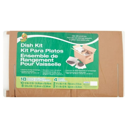 Duck Dish Moving Kit, Includes 18 Foam Pouches and 4 Dividers (Box Not