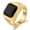 Gold, variant on Mens Titanium CZ Engagement Wedding Band Comfort Fit Jewelry Gift for Dad With White Gift Box Packaging