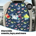 thumbnail image 5 of Naloa Colorful Cartoon Shark 2Pcs Anti-Kick Back Seat Cover Kick Mat, Car Seat Protector with 3 Storage Pockets, 5 of 8