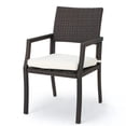 thumbnail image 6 of Set of 2 Patio Dining Chairs Brown Wicker with Cushions, Outdoor Garden Seating Armchairs, 6 of 9