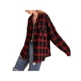 thumbnail image 3 of Franhais Female Shirt, Adults Plaid Turn-Down Collar Long Sleeve Tops Single-Breasted Blouse for Spring Fall, XS/S/M/L/XL/XXL, 3 of 9
