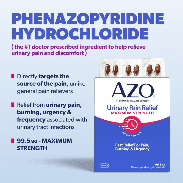 AZO Urinary Pain Relief Maximum Strength Tablets, Promotes Fast