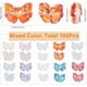 thumbnail image 2 of 1 caja de 100 cuentas de vidrio con forma de lazo, coloridas, transparentes, aleatorias, con forma de mariposa, con agujeros horizontales, cuentas espaciadoras sueltas., 2 of 6