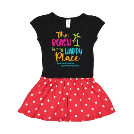 

Inktastic Spring Break the Beach is My Happy Place Gift Toddler Girl Dress