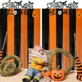 thumbnail image 3 of LIWEN 1 Set Backdrop Curtain Attractive Decorative Shining Ornamental Halloween Skull Pumpkin Flag Curtain Home Decor, 3 of 8