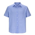 thumbnail image 6 of XUNKUSGA Shirts for Men Classic Fashion Button Down Striped Mens Dress Shirts Regular Collared Short Sleeve Blouse Summer Hawaiian Shirt S-2XL Blue, 6 of 9