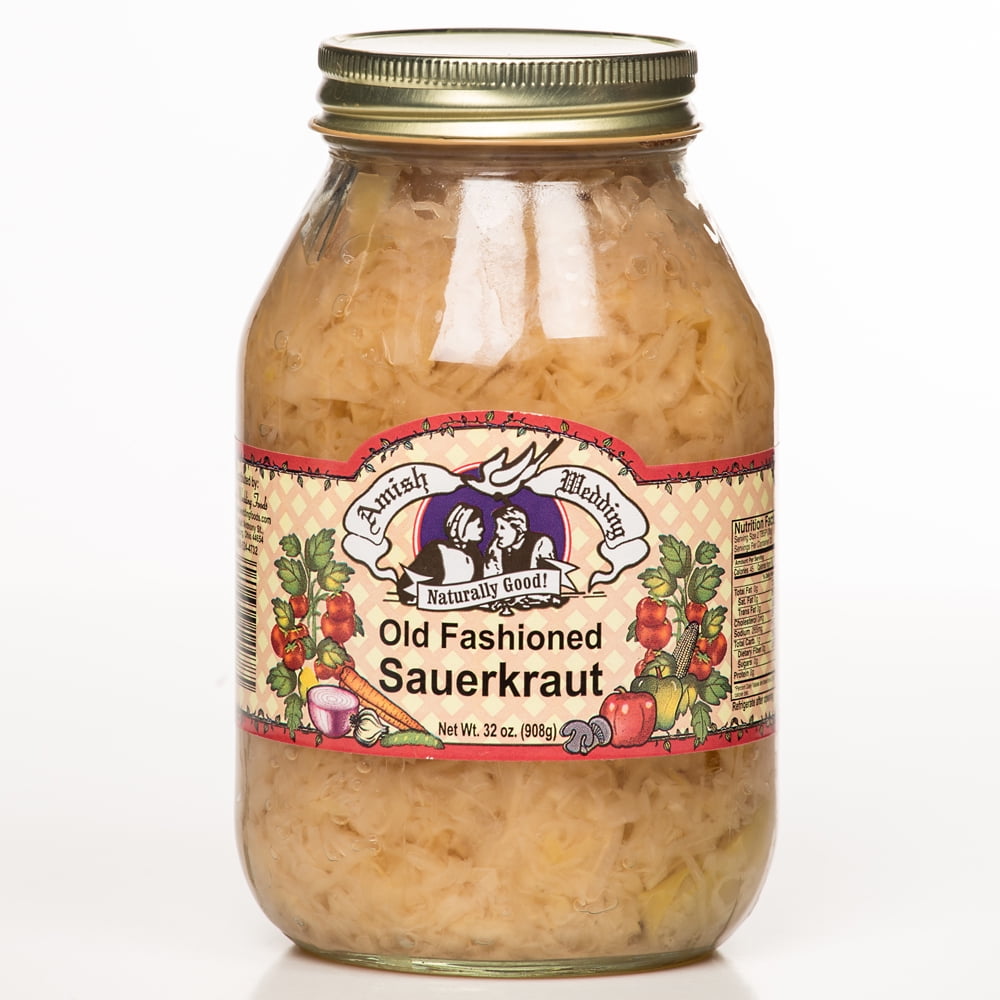 Amish Wedding Old Fashioned Ready to Eat USA Made Canned Sauerkraut 32