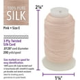 thumbnail image 4 of The Beadsmith Pure Silk Cord – Pink, Size E (0.325 mm), 200 Yards (600 ft), 1/2 oz Spool, 4 of 8