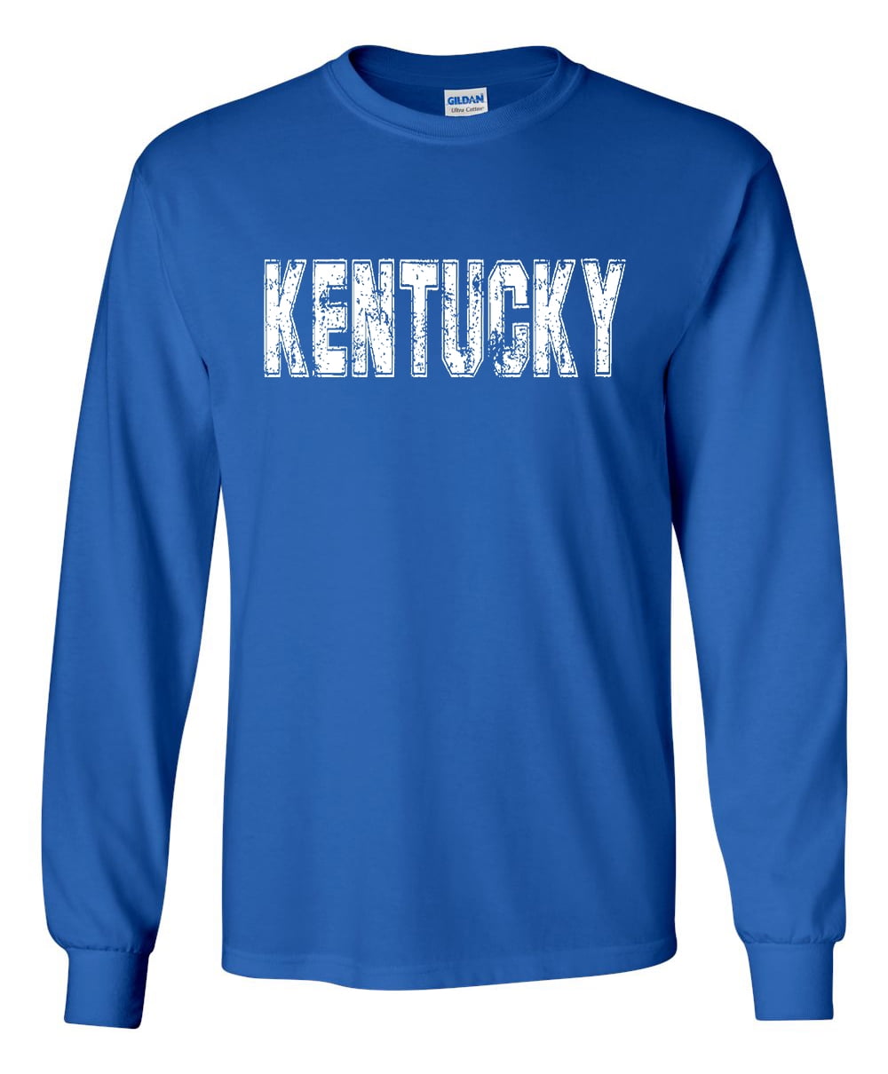 Kentucky Tshirt Football Team Color Blue and White Distressed Kentucky