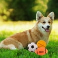 thumbnail image 4 of YaoZQ Latex Squeaky Dog Toy, Soft Rubber Basketball Fetch Ball for Small Dogs and Puppies, Bouncy Water Floating Toy, Orange, 2.7 inch, 4 of 4