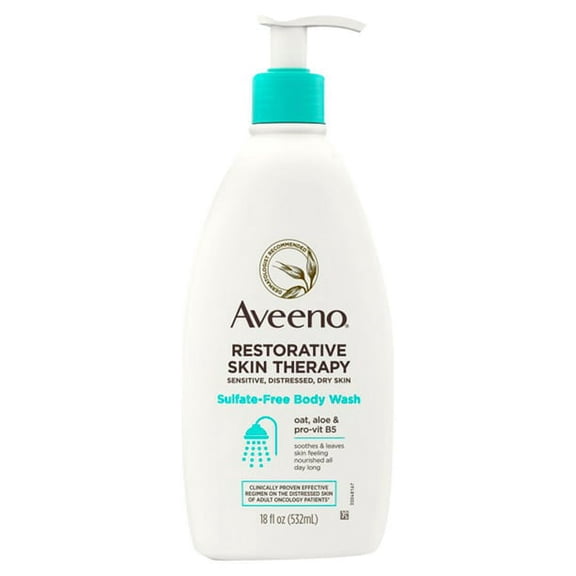Aveeno Restorative Skin Therapy Sulfate-Free Body Wash, 18 fl oz - 2 Pack