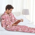 thumbnail image 6 of Vsdgher Rose Flowers Mens Pajama Set, Soft Warm Long Sleeve Sleepwear, Cozy Button-Down Pjs for Men-Medium, 6 of 7