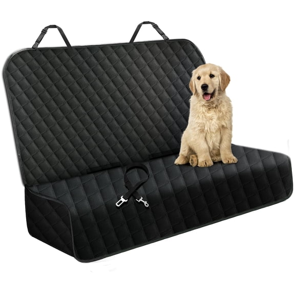 Meolsaek Dog Car Seat Cover for Back Seat Bench, 4‑Layer Waterproof Heavy‑Duty Pet Protector, Scratch‑Proof, Non‑Slip, with Storage Bag, Black