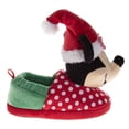 thumbnail image 2 of Disney Mickey Mouse Christmas Slippers Cozy Plush Santa House Shoes Size Toddler, Little Kid, Red Green, Size: 5-6, 2 of 7