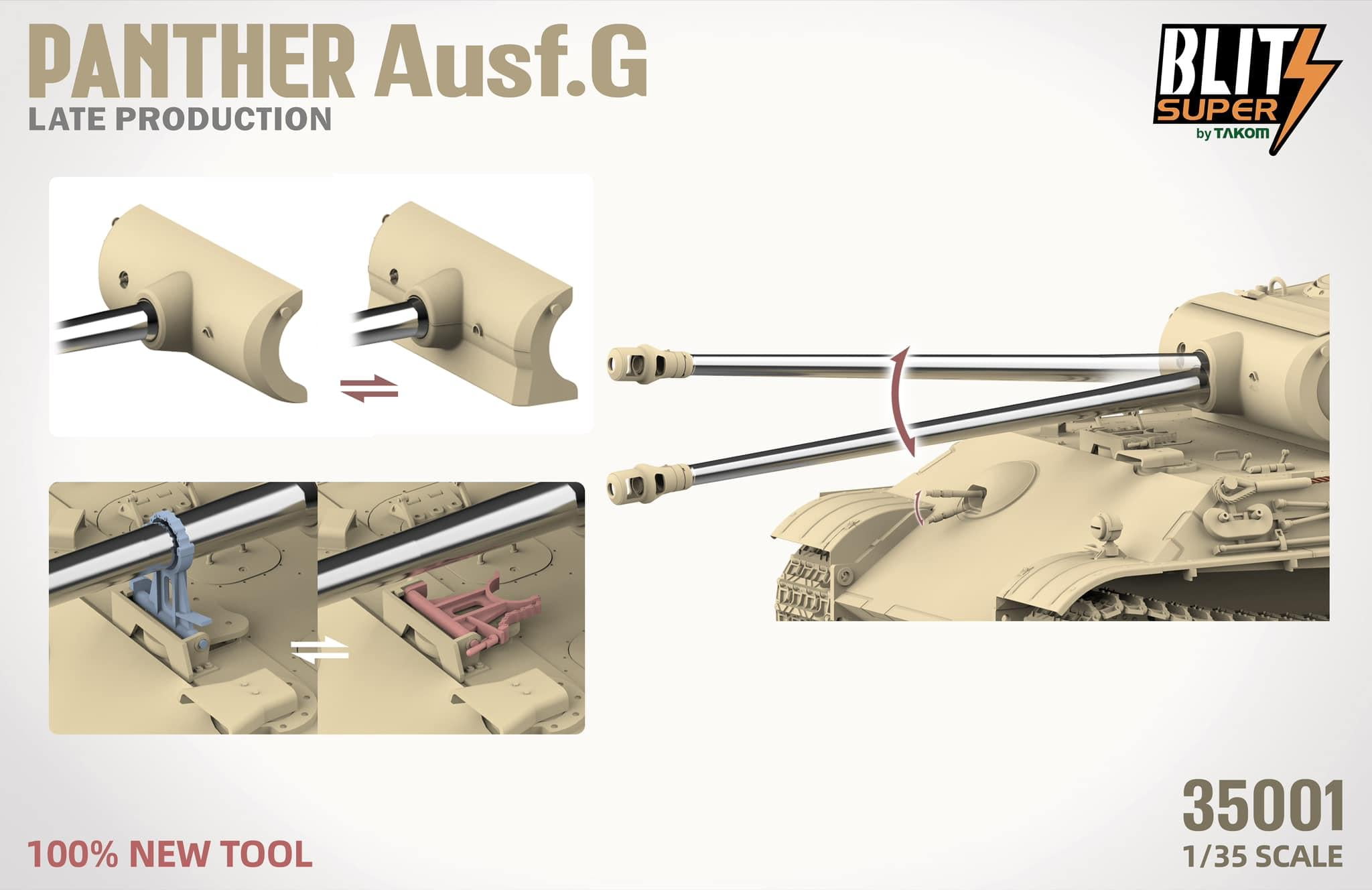 TAKOM 35001 1/35 Panther Ausf.G Late Production (Blitz Super) Model Kit