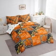 thumbnail image 3 of Homewish Orange Pumpkin Bedding Comforter Set 7 Pieces for Kids Teens,Happy Fall Autumn Harvest Full Bedding Set Lightweight,Geometric Plaid Grid Fitted Sheet Flat Sheet,Lightweight Room Decor, 3 of 8