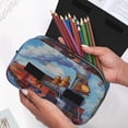 thumbnail image 4 of Goofa Cartoon Train Hot Air Balloon Pattern Double Layer Pen Pencil Case, Protective Large Capacity Storage Organizer Pen Pouch, Office College Supplies for Teens Adults, 4 of 5