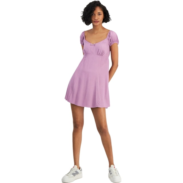 Self Esteem Robe Mini Texturée pour Femmes, Violet, Juniors, Grand