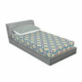 thumbnail image 3 of Ambesonne Retro Fitted Sheet & Pillow Sham Set, Big Small Circles and Dots, Queen, Marigold Scarlet Blue, 3 of 3