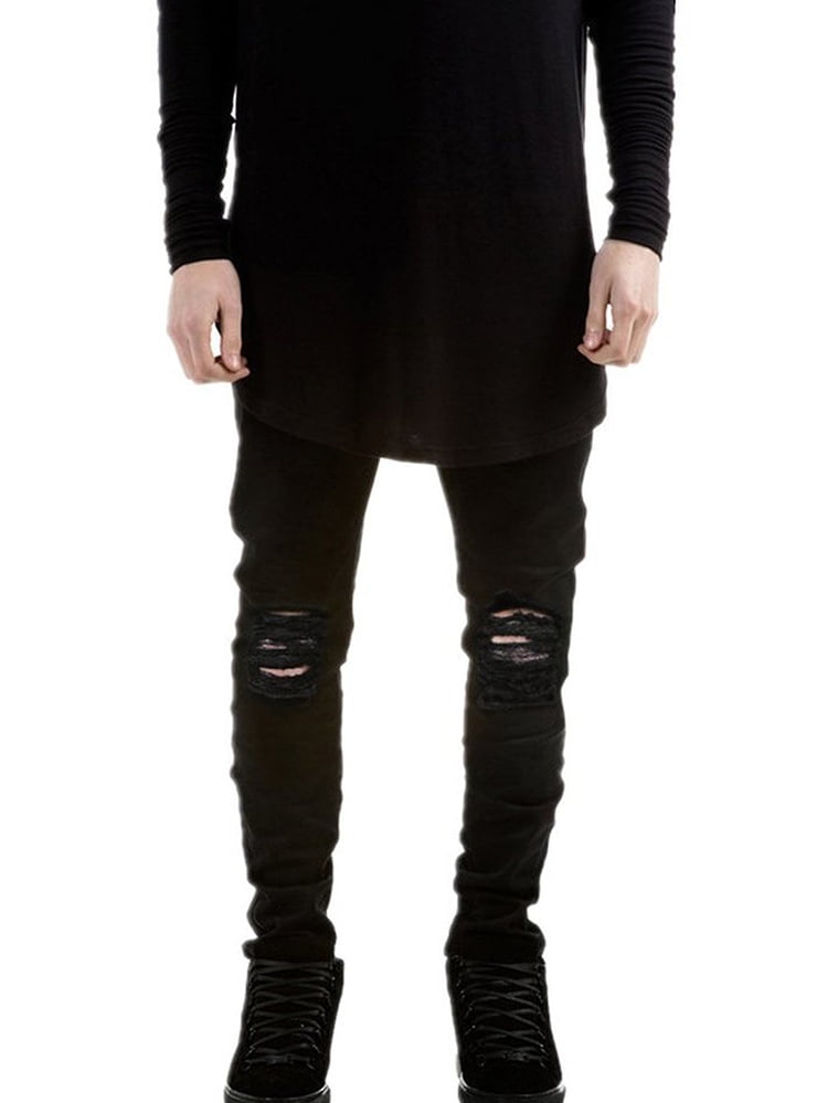 men's black stretch skinny jeans