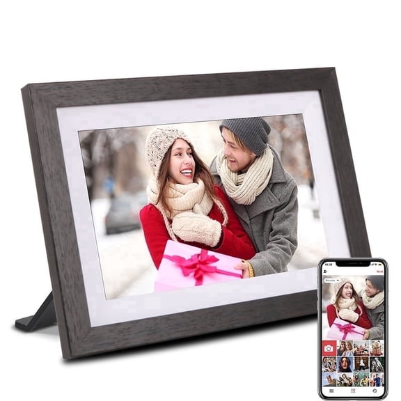 PORTWORLD 10.1 Inch WiFi Digital Picture Frame 32GB IPS Touch Screen Frameo App 1280x800 Auto-Rotate