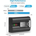 thumbnail image 3 of SUNBAT 6040mAh 3.65V Rechargeable Ring Camera Replacement Battery Compatible with Ring Video Doorbell 2/3/4/3 Plus/, Spotlight Cam, Stick Up Cam(2 Pack), 3 of 8