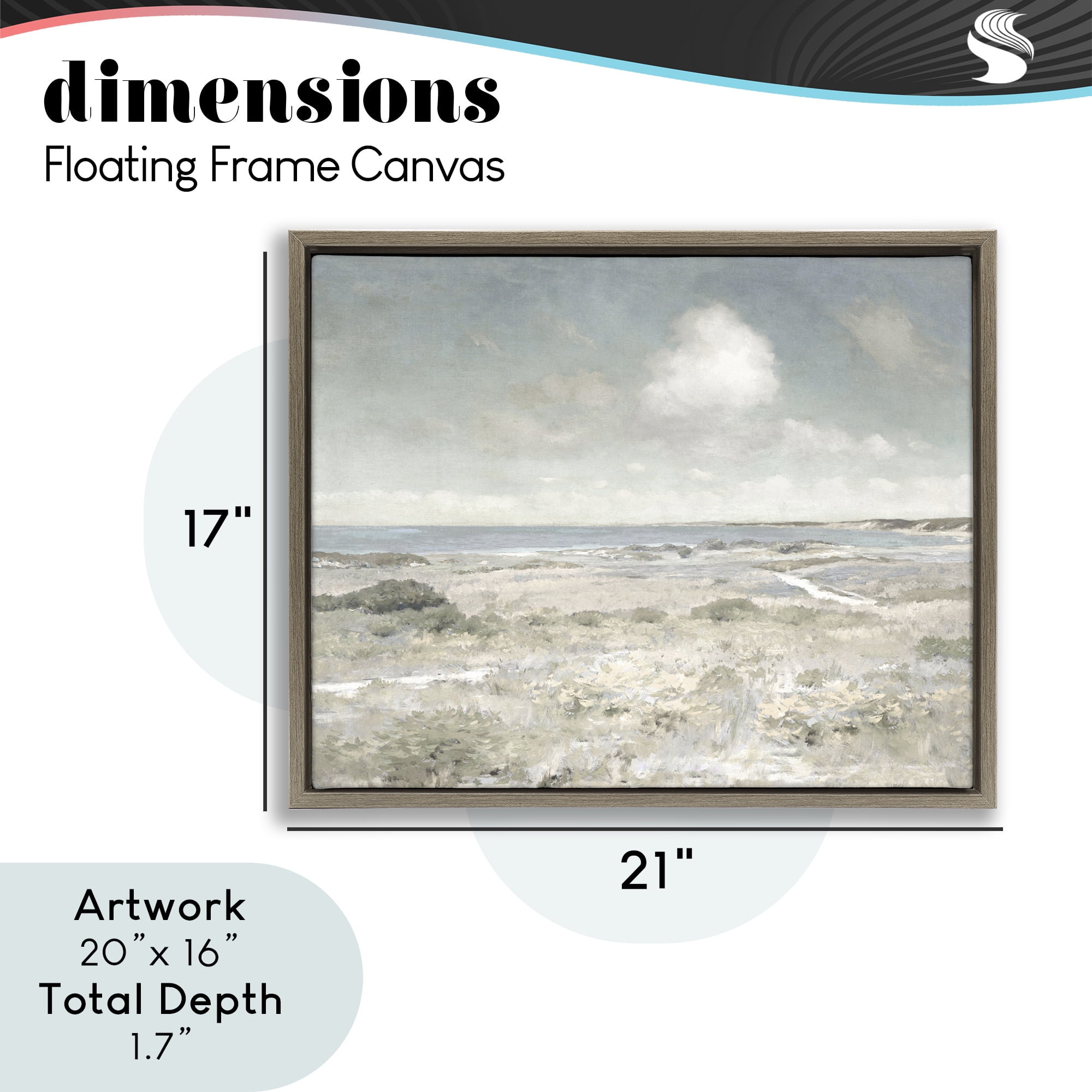 Stupell Industries By The Shore Neutrals Brown Framed Floater Canvas Wall Art, design by Christy McKee