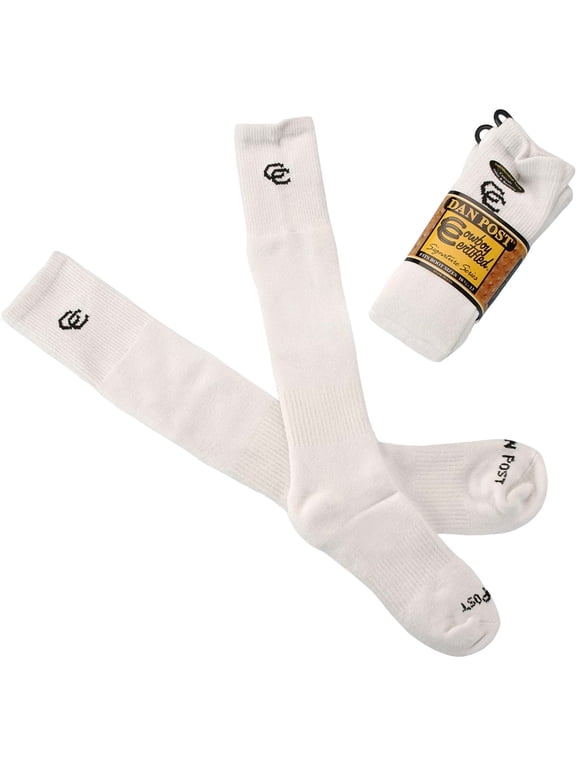 Men's Cowboy Certified Boot Socks (2-Pack) White 9