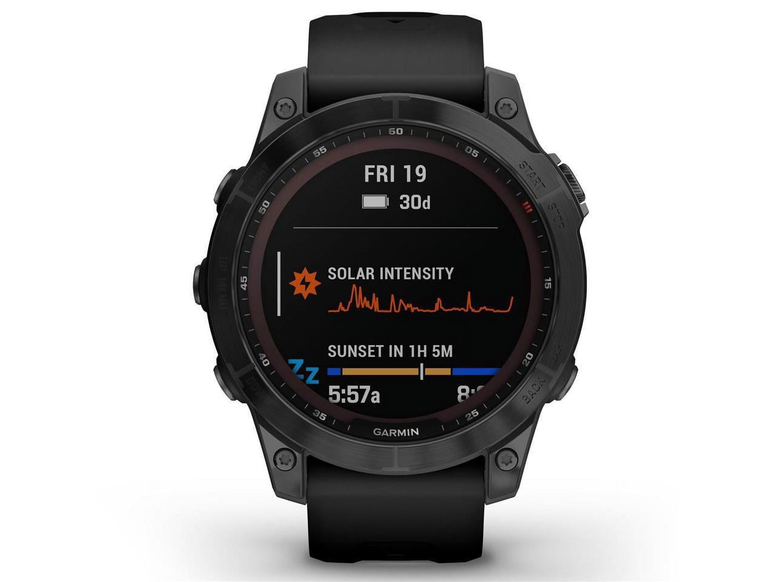 fenix 7 Sapphire Solar, Black DLC Titanium with Black Band