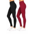 thumbnail image 2 of Women's High Waist Yoga Leggings, Full Length Stretch Pants, 2-Pack, 2 of 5
