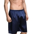 thumbnail image 2 of SOOMLON Men Pajama Shorts Big and Tall Lightweight Elastic Waist Boxer Shorts Cooling Silk Nightwear Travel Clothes, 2 of 7