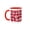 Red/White, variant on 3drose, Red and White Lips Kiss Imprint and Hearts Pattern, 11oz Two-tone Red Mug