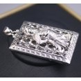 thumbnail image 4 of K-KED Solid 925 Sterling Silver Men Women Lucky Carved Guan Yu Square Oblong Pendant, 4 of 4