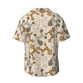 thumbnail image 2 of Xecao offers the Cartoon Poodle Dog for Men's Casual Short-sleeved Shirt, a button-up collared shirt with a pocket, perfect for beach vacations and yacht travel in the Medium size., 2 of 7