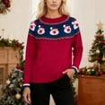 thumbnail image 2 of Zhanying Noël Sweater Chandail de Noël à Col Rond, Graphique, Drôle, Doux, Doublé en Molleton, pour Femmes, 2 of 6